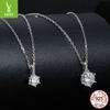 Simple Classic Six-Claw One-Carat Mozzarella Diamond Necklace For Women, Elegant And Shining S925 Silver Collarbone Chain