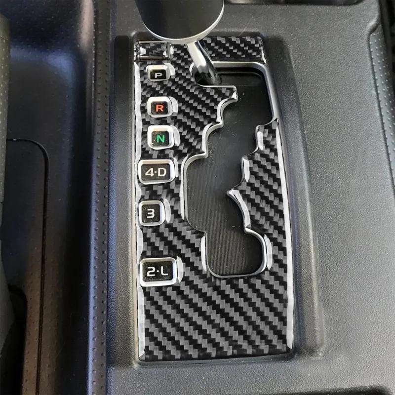 1Pc Carbon Fiber Auto Console Gear Shift Panel Cover Trim Self-adhesive for Toyota FJ Cruiser 2007- Car Interior Accessories