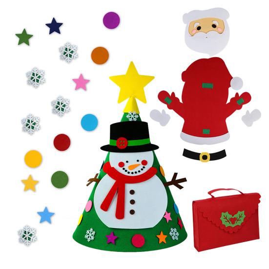 

Набор фетровой елки «Сделай сам» 30 украшений со съемными декорациями, настенный праздничный декор для дома, класса зелёный