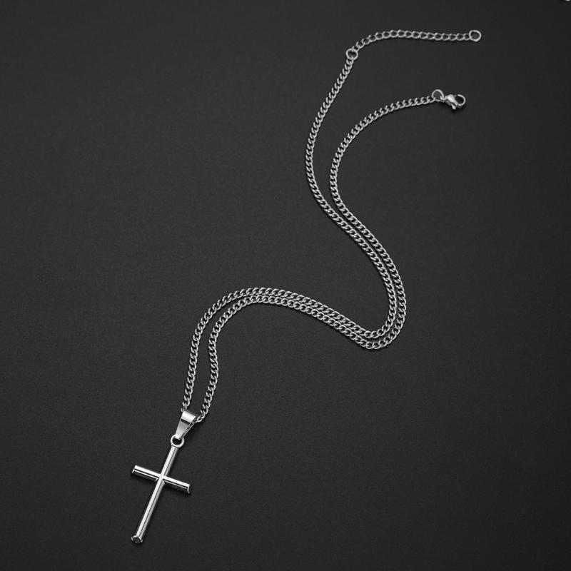 Elegant Crosses Necklace Charm Sturdy Alloy Pendant Comfort Fits with Adjustable Length Chain for Everyday Wear