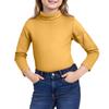 Girls Cute Tops Spring  High Neck Solid Long Sleeve Round Neck Top Party Birthday School Sweaters