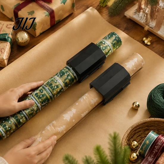 Precision Cutting Tool Portable Wrapping Paper Roll Cutter, Slide Rail Trimmer with Manual Cutter Safety Blade, Clean Straight Cut for Crafting