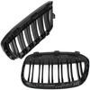 BMW X1 F48 15-19 Grilles Between the Headlights (kidneys) Left + Right Set BLACK GLOSSY DOUBLE BAR