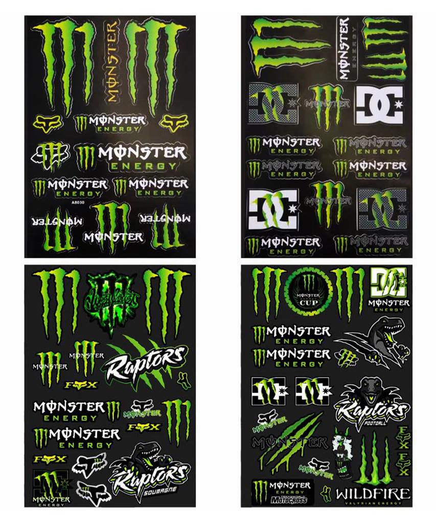 Vitalux Set of 4 Racing Logo Stickers for and Waterproof and Universal Sponsor Stickers for Drink Brands and Race Teams Cars, Motorcycles, Scooters,