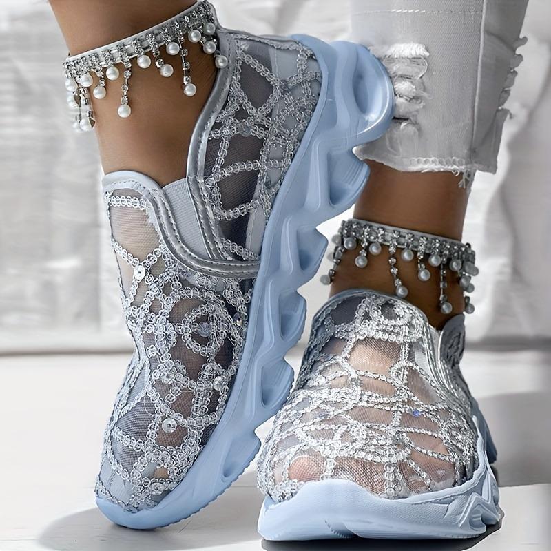Summer Breathable, Perforated Mesh White Sneakers, Casual Boots, High-heeled, Comfortable, and Cake-soled Women's Shoes