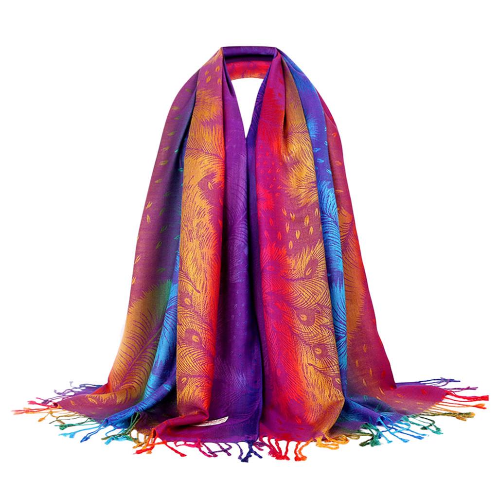Women Lady Fashion Folk-Custom Retro Tassel Scarf Wrap Shawl Travel Scarves