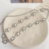 Vintage Imitation Pearl Flower Belt Female Bohemian Style Fashion Metal Waist Chain Girls Dress Jeans Decoration Jewelry Gift