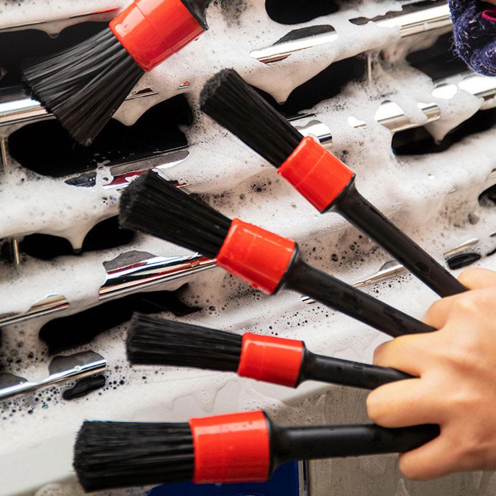 5 sztuk zestaw pędzli do detali szczotki samochodowe szczotka do detali samochodowych do czyszczenia samochodu szczotka do detali deska rozdzielcza wylot powietrza szczotka do kół