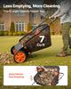 Push Lawn Sweeper, 66 cm Leaf & Grass Collector with 7 cu. ft. Hopper Bag, Adjustable Brush Height & Spinning Brushes, Heavy Duty Yard Sweeper with