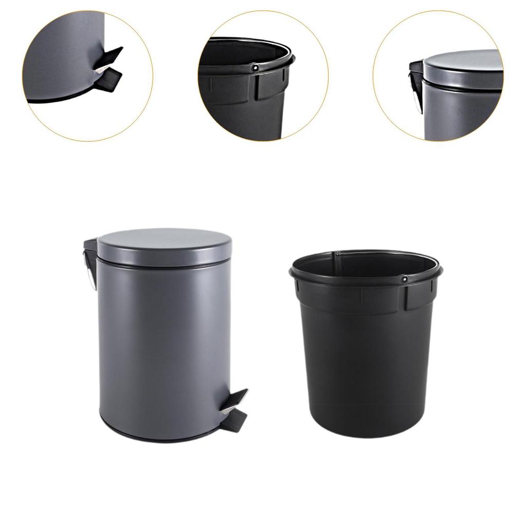 Trash Can with Step Pedal Simple Garbage for Bedroom Kitchen Room 12L