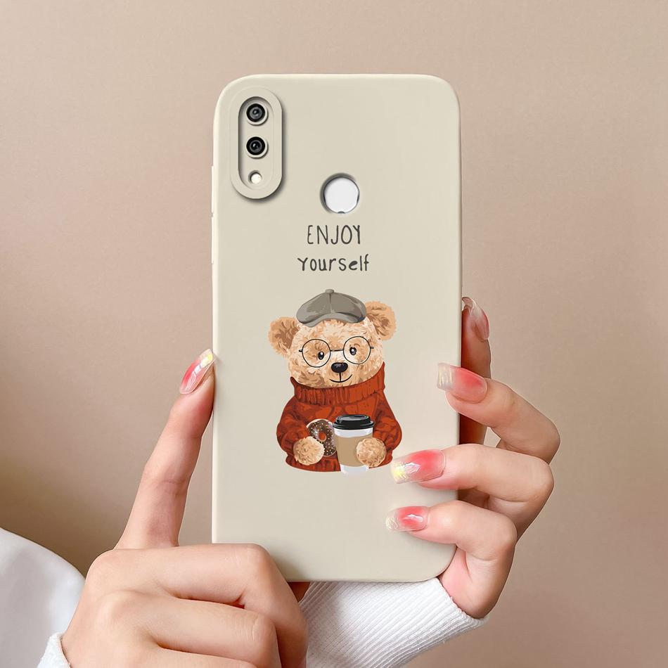 For Huawei Y9 Prime 2019 Phone Case Full Protection Cover For Huawei Y9S Y9A Cute Cartoon Liquid Silicone Anti Drop Bumper Coque