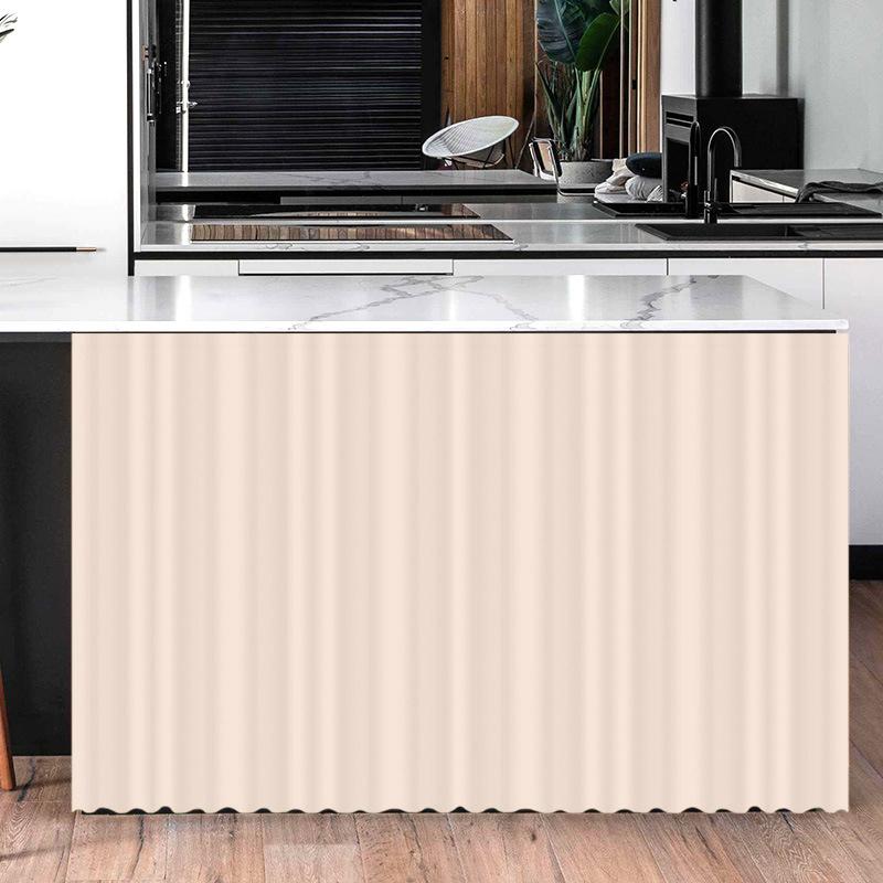 

Solid Plain Shade Adhesive Curtain Self-Adhesive Kitchen Cabinet Curtains Dustproof Half-curtain Cupboard Cover Home Decor 50x70cm