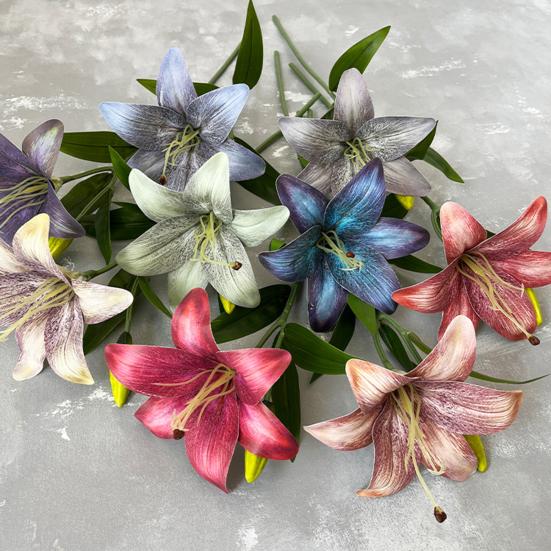 Faux Lily Flowers Bulk Realistic Artificial Tiger Lily Long-lasting Fake Lily Stem for Floral Arrangement Wedding Party Home Decor