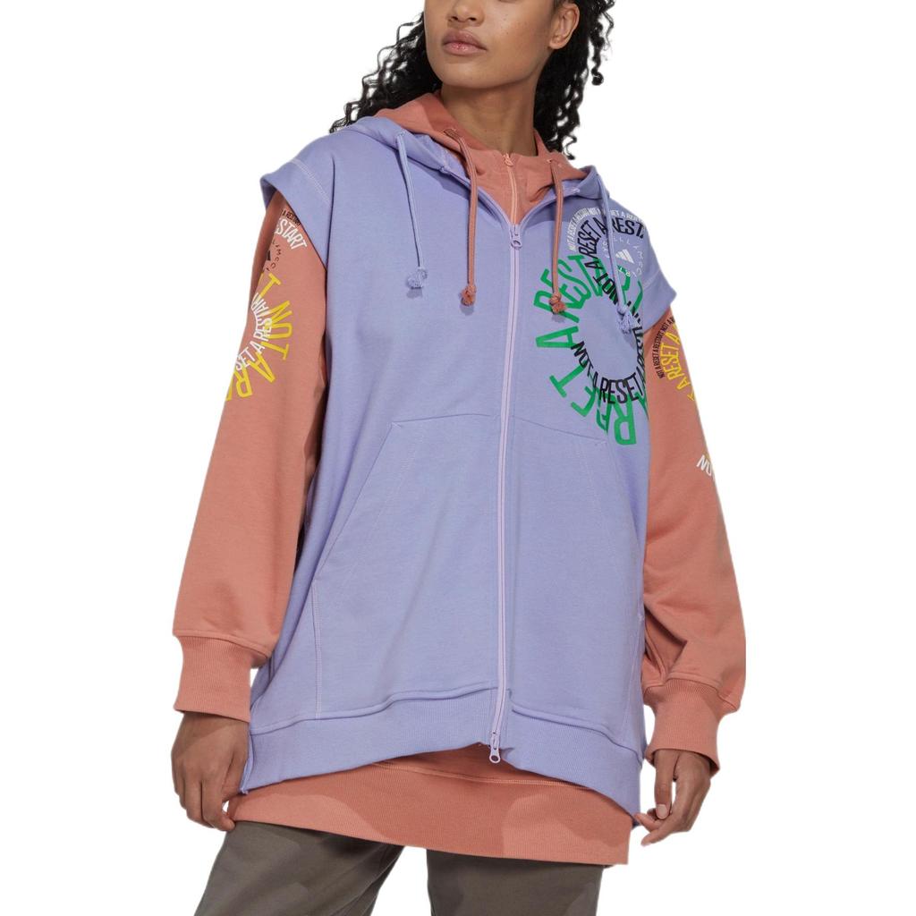Adidas Sweatshirts Unisex Purple Hooded Moderate Cardigan IB5904