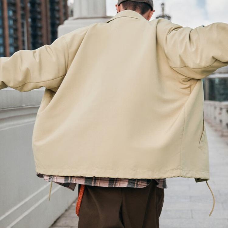 Li-Ning Sports Lifestyle Series Letter Logo Printed Polo Jacket Men Jackets Cocoa AJDT739-2