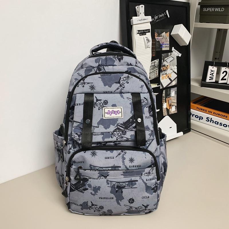 Большая вместимость школьный рюкзак для школьников с принтом для мужчин легкий рюкзак — фото 9