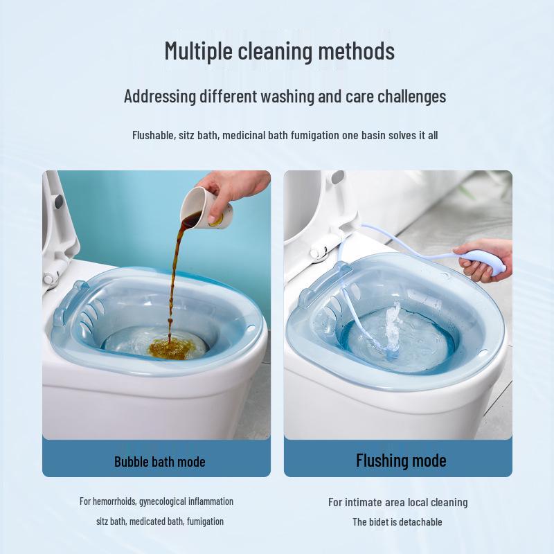 Postpartum Sitz Bath: Bidet Basin for Women's Hygiene & Men's Hemorrhoids - Squat-Free Cleaning Solution.
