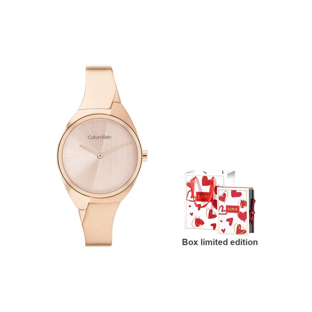 Calvin Klein Quartz Watch Steel Bracelet Gold Dial Double Bracelet Style Fashion Watch Women watches 25200236