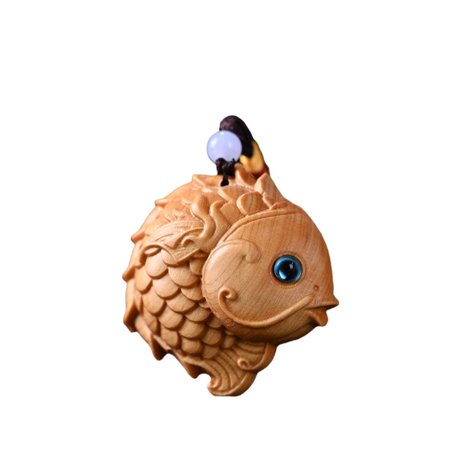 

Solid Wood Carved Koi Ornament Mini Fish Leaping Dragon Gate DIY Pendant Accessories Car Decoration Event souvenirs
