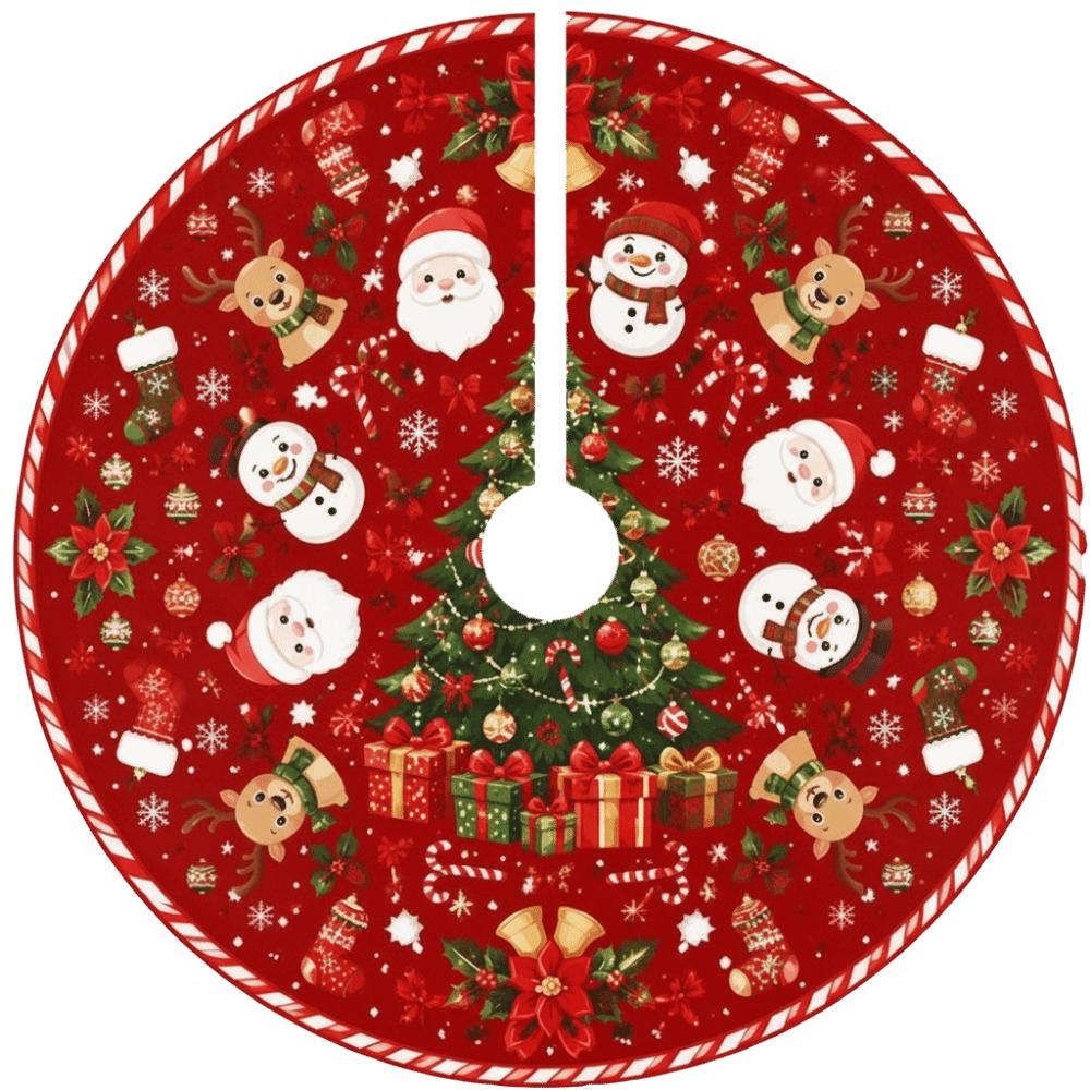 Snowman Christmas Tree Skirt Santa Claus Christmas Decorations Xmas Tree Foot Cover Christmas