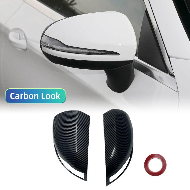 For Mercedes Benz C GLC S E Class W205 X253 W222 W213 W238 LHD Carbon Fiber Black Side Rearview Mirror Cover Caps Shell