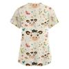 Women's Fashion V-Neck Short Sleeve Overalls With Pockets  Print Tops  Clothes