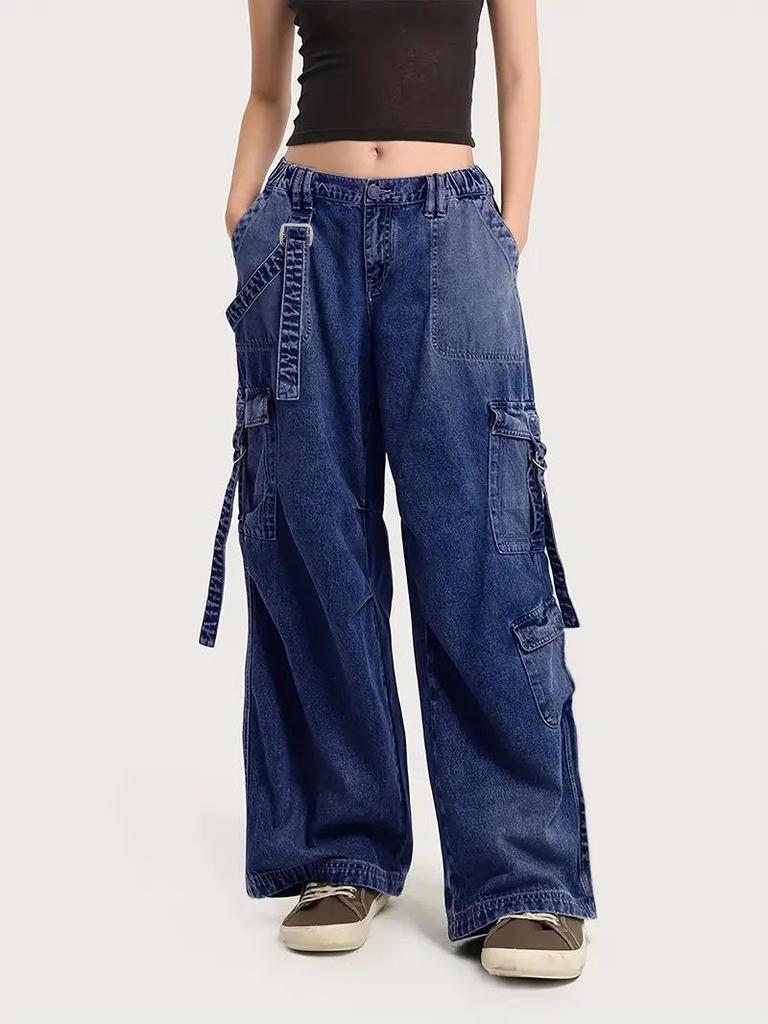Women's High-Waist Retro Wide-Leg Jeans - Autumn Street Style