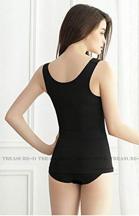Tank Body Pressure Posture Slims the Bust 01 [Treasure Day] Top, Shaper, Shapewear, Innerwear, Corrector, Stomach, Enhancement, Women's (Black/Black,