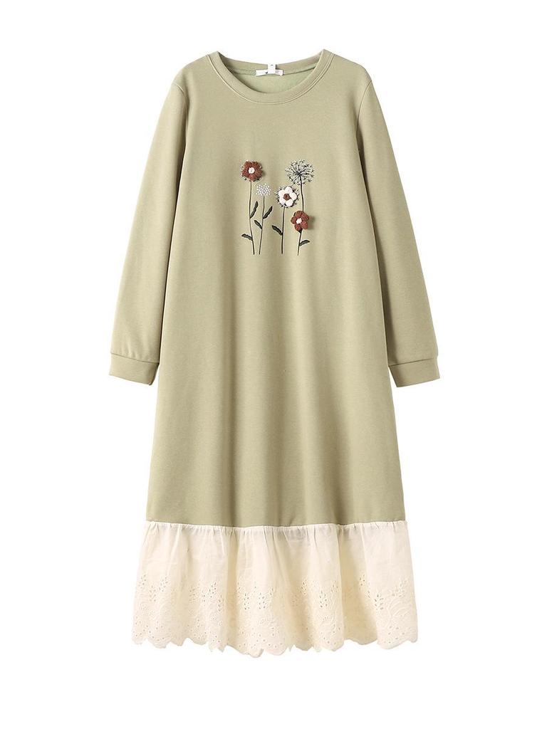 Winter New Plus Size Women's Dress: Faux Two-Piece Fleece-Lined Patchwork Design (Fits 130-350 jin)