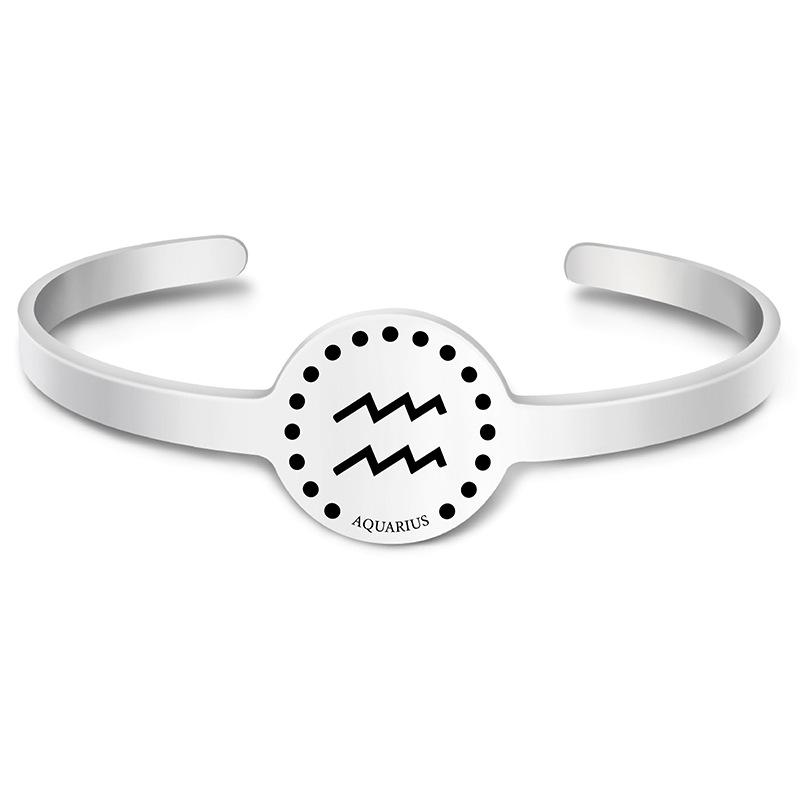 Twelve Constellations Stainless Steel Bracelet - Engraved Titanium Christmas & Birthday Gift
