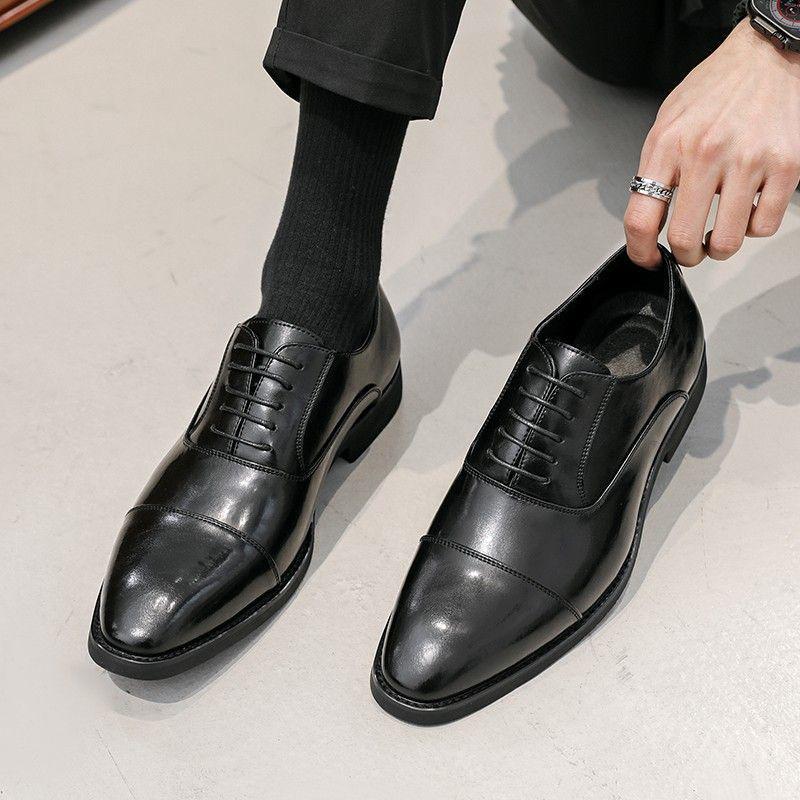 

Мужские формальные оксфорды из кожи в британском стиле - Заостренный носок, Ретро-кэжуал, Идеально подходят для свадеб 44