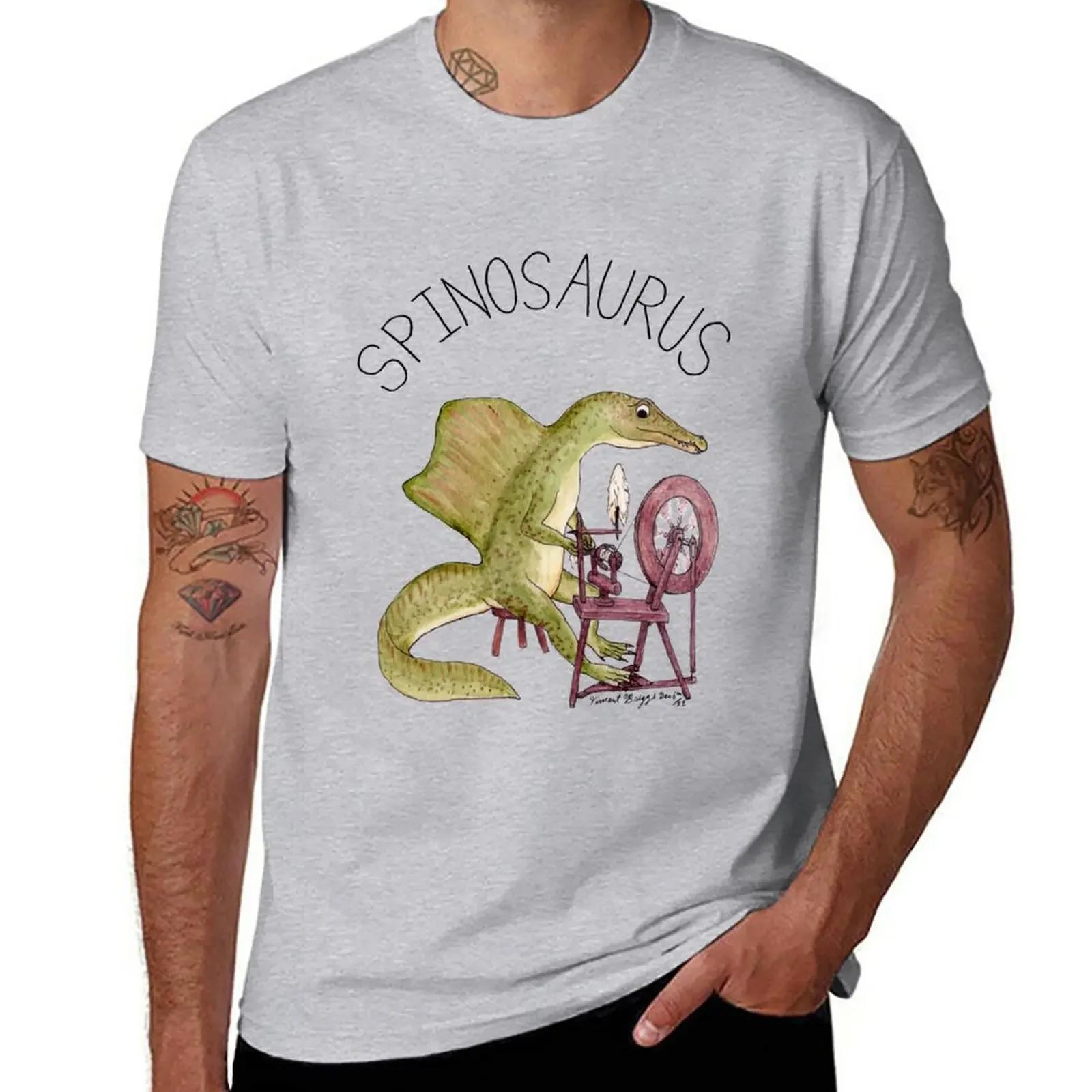 Spinosaurus with spinning wheel TShirt oversized heavyweights plain mens graphic tshirts hip hop S
