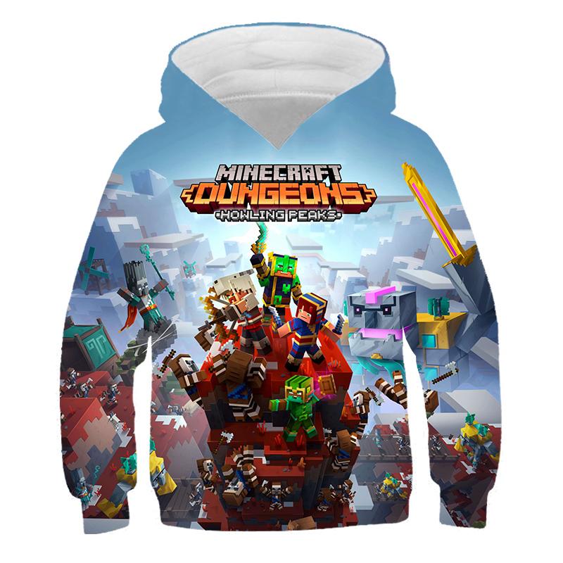 MINISO 2025 Nieuwe Minecraft Pop Hoodies Kinderen T Hoodie Kawaii Zombie Cartoon Jongens en Meisjes Tops Kleding 4 5 6 7 8 9-14 Jaar Oud 5-6 Years