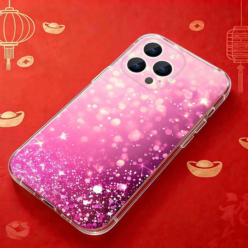Strahlend Pinkes Mädchen G-Glitzer Handyhülle Für iPhone 17,16,15,14,13,12,11 Pro,Max,Plus,X,XS,XR,SE4,E Mini Klare Abdeckung
