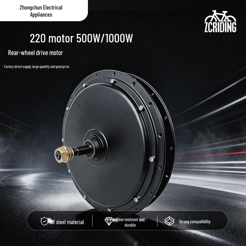 48V 500-1000W Rear Brushless Gearless Motor for Mountain Bikes