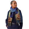 Exotic oil painting style scarf imitation cashmere warm shawl with women's versatile digital printing fringed scarf