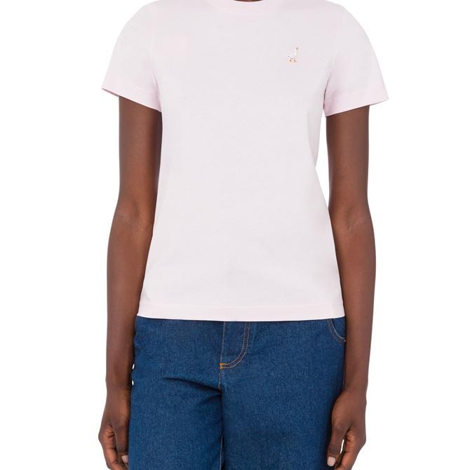 MOSCHINO Small Goose Cotton Jersey Short Sleeve T-Shirt