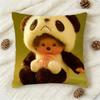 Cute MMonchhichi Doublesided Printed Square Decorative Cushion Cover for Sofa Living Room Home Decor