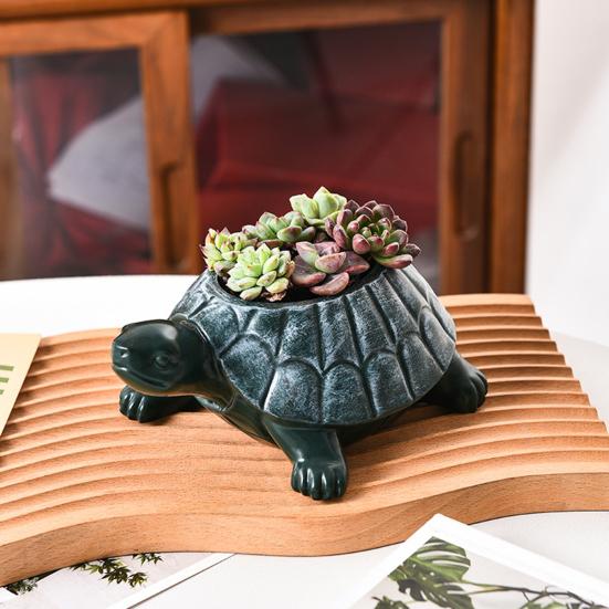 Turtle Succulents Planter Resin Animal Flower Pot Tabletop Decoration Turtle Statue Planter for Garden Home Indoor Outdoor Use