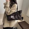 Vintage Pu Tote Bag With Double Shoulder Straps For Daily Casual Use