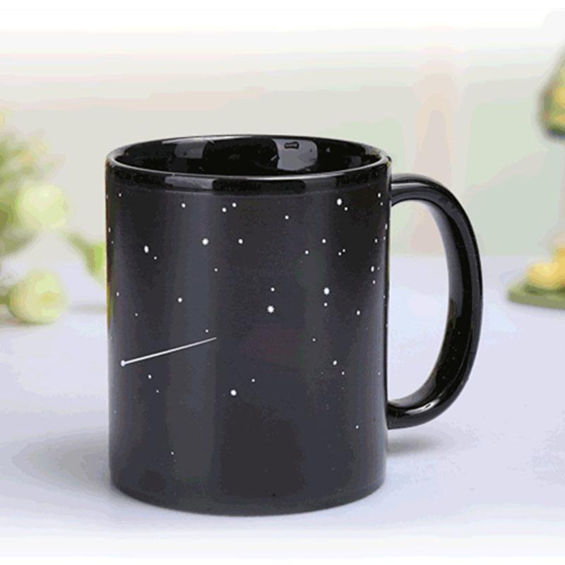 New Ceramic Cups Changing Color Mug Milk Coffee Mugs Gifts Student Breakfast Cup Star Solar System Mugs