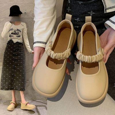 Princess Shoes Soft Sole Soft Leather 2025 Spring and Summer New French Mary Jane Shoes Women's Platform Velcro Small Leather Shoes Women's Shoes