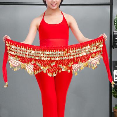 Lanț din catifea pentru dans din buric, cu monede, șiret, femei ușoare, care dansează, curea din talie, accesorii pentru dansatori