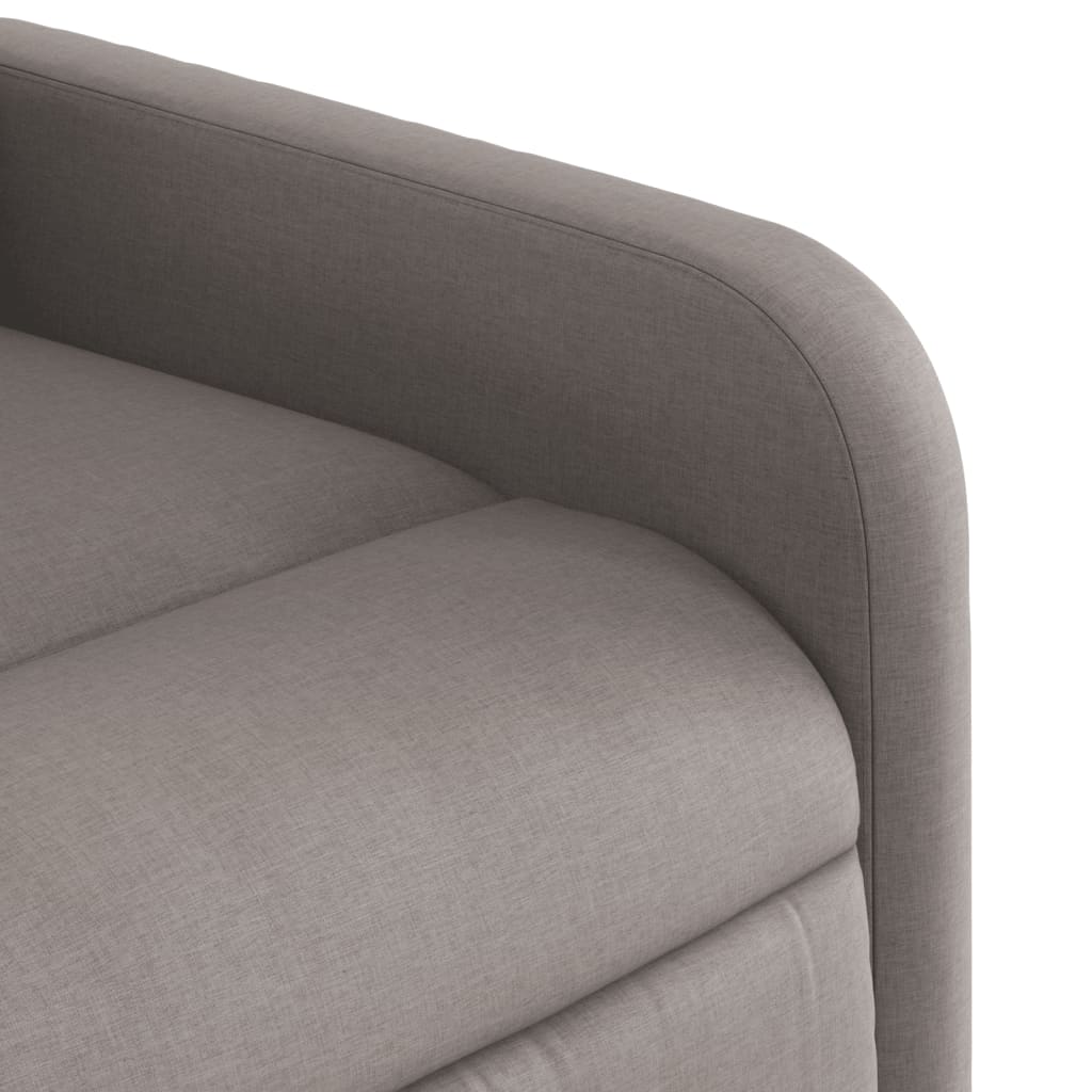 Massage Recliner with Rising Function Taupe Fabric