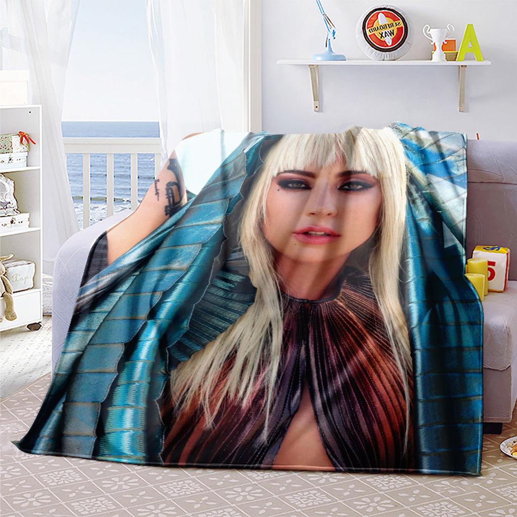 Lady Gaga Blanket All Seasons Soft Comfortable Sofa Office Nap Blanket Travel Blanket Holiday Gift