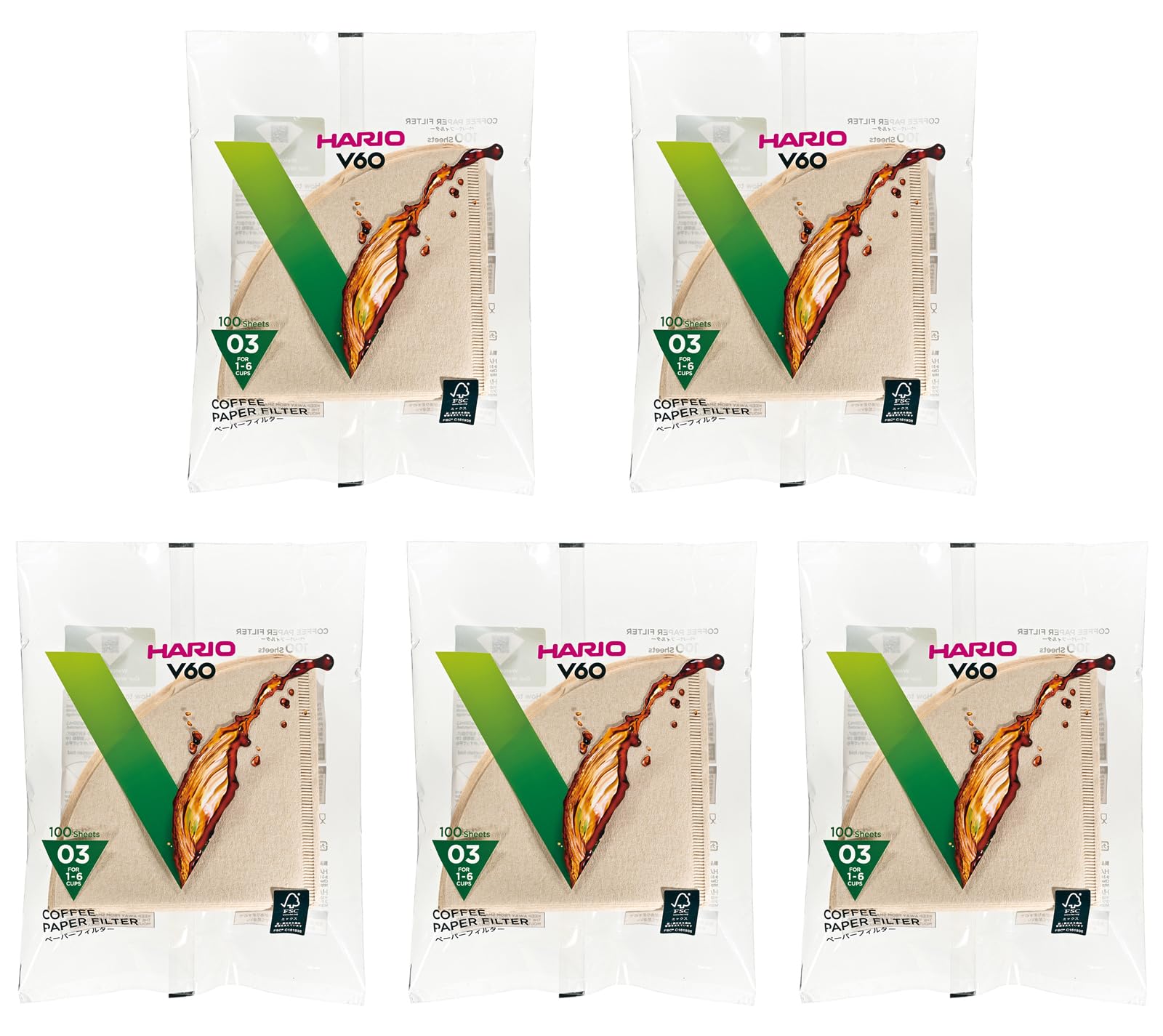 

HARIO V60 paper filter 03M for 1 to 6 500 misarashi cups, pieces, VCF-03-100M