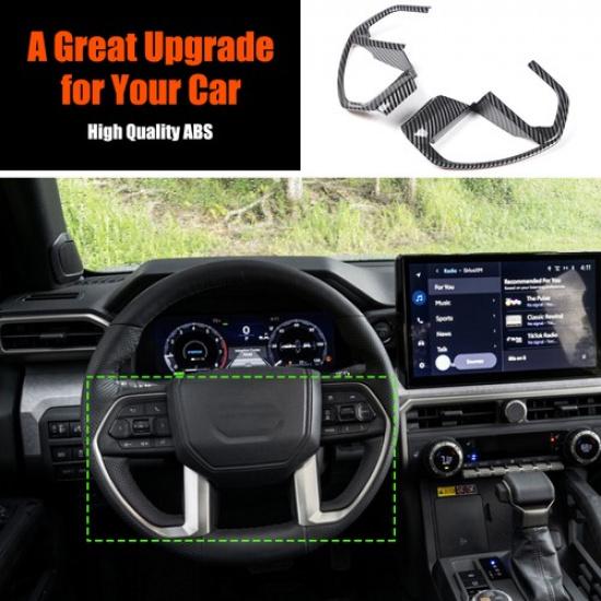 ABS Carbon Fiber Steering Wheel Button sticker cover For Toyota Tacoma 2024