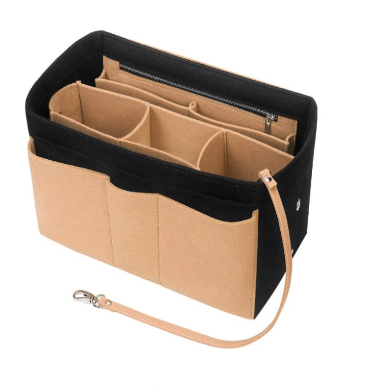 Large Capacity Colorful Felt Makeup Bag Organizer - Foldable & Durable Storage Liner