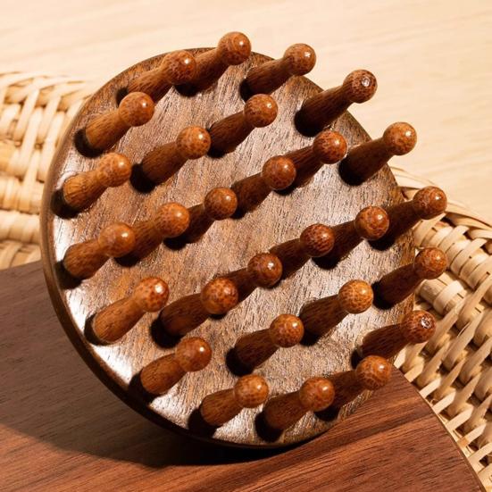 Wooden Scalp Massager Brush Portable Hair Growth Head Relaxation Massage Tool Men Women Wet Dry Hair Scalp Care Scrubber Gua Sha Brush