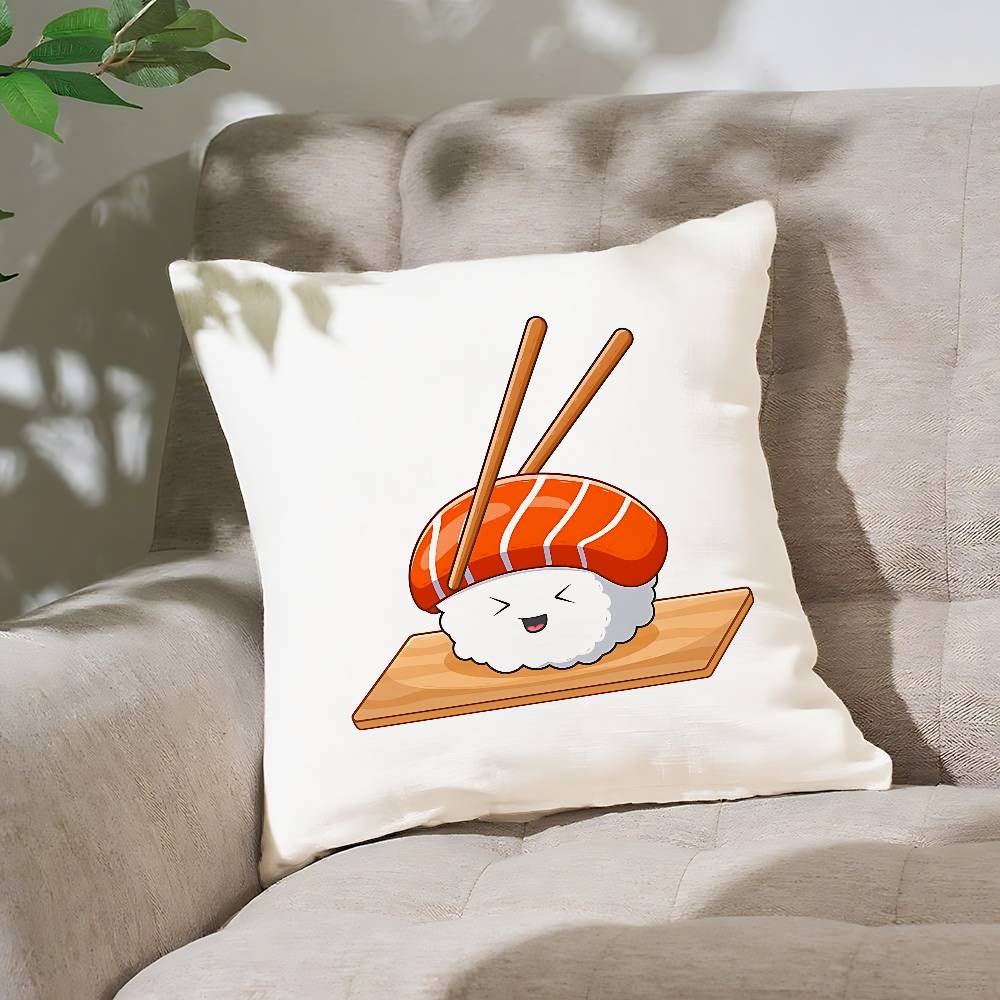 Cartoon Schattig Sushi Kussenhoes Sierkussenhoes Scandinavische Vintage Stijl Kussenhoezen Woonkamer Sofa Bank Zitdecor